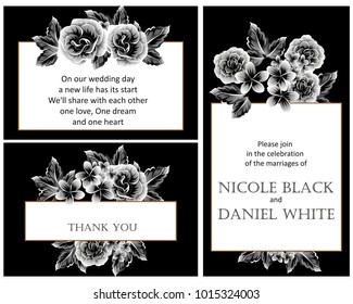 Invitation with floral background