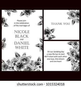 Invitation with floral background