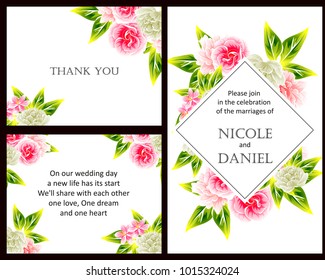 Invitation with floral background