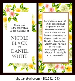 Invitation with floral background