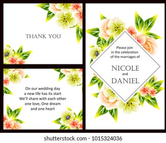 Invitation with floral background