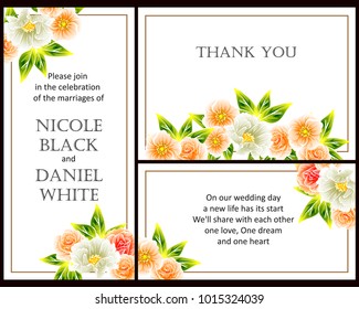 Invitation with floral background