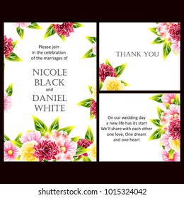 Invitation with floral background