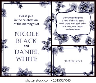 Invitation with floral background