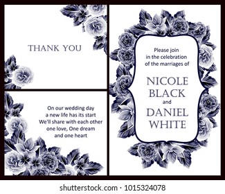 Invitation with floral background