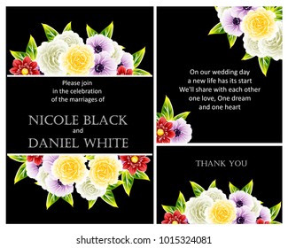 Invitation with floral background