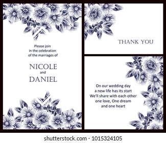 Invitation with floral background