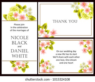 Invitation with floral background