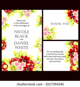 Invitation with floral background