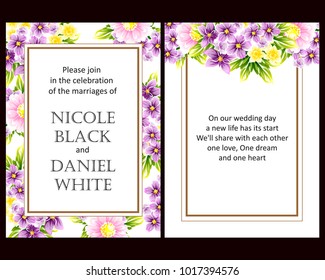 Invitation with floral background