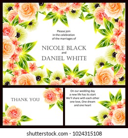 Invitation with floral background