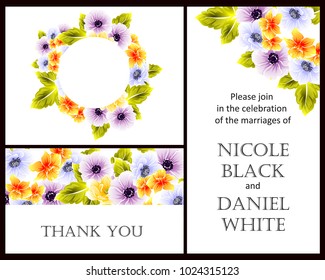 Invitation with floral background