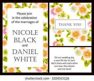 Invitation with floral background