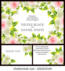 Invitation with floral background