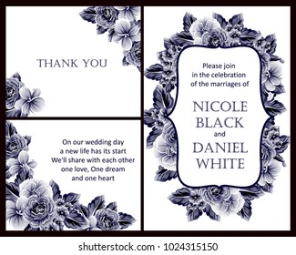 Invitation with floral background