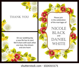 Invitation with floral background