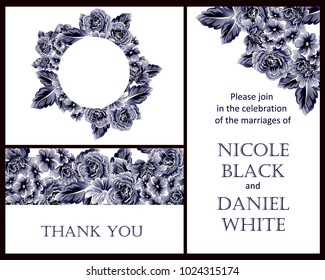 Invitation with floral background