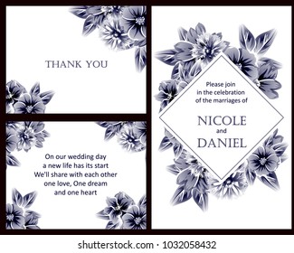 Invitation with floral background