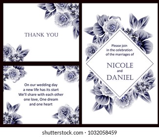 Invitation with floral background