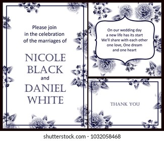 Invitation with floral background