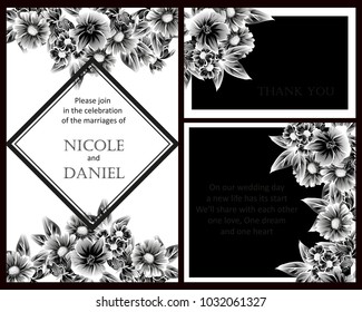 Invitation with floral background