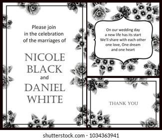 Invitation with floral background