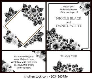 Invitation with floral background