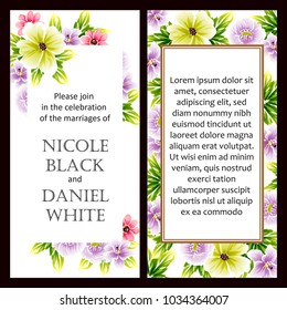 Invitation with floral background