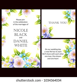 Invitation with floral background