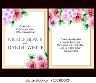 Invitation with floral background