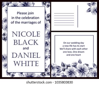 Invitation with floral background