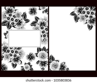Invitation with floral background