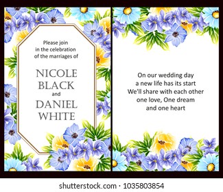 Invitation with floral background