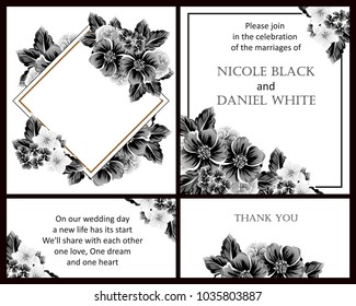 Invitation with floral background