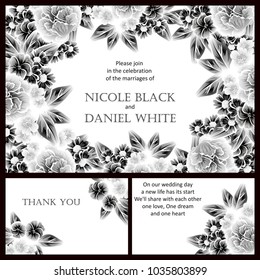 Invitation with floral background