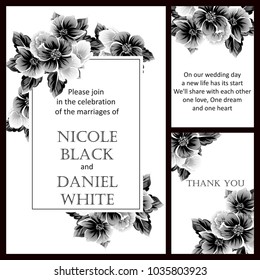 Invitation with floral background