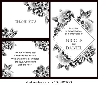 Invitation with floral background