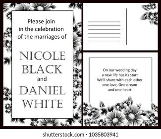 Invitation with floral background