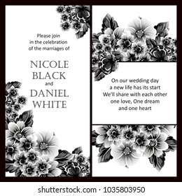 Invitation with floral background
