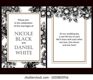 Invitation with floral background