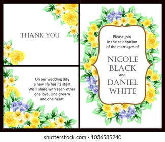 Invitation with floral background