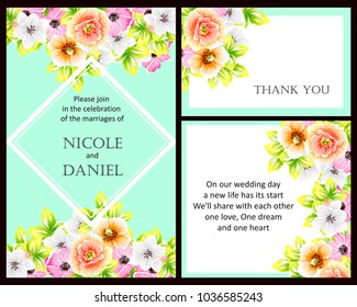 Invitation with floral background