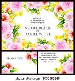 Invitation with floral background