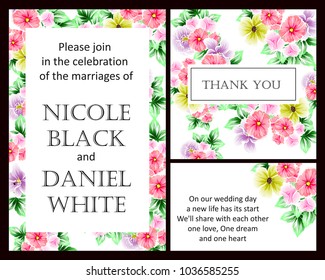 Invitation with floral background
