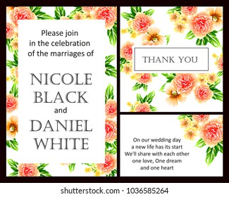 Invitation with floral background