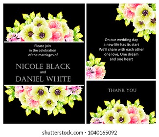 Invitation with floral background