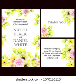 Invitation with floral background