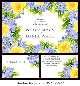 Invitation with floral background