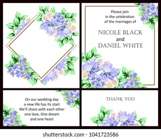 Invitation with floral background
