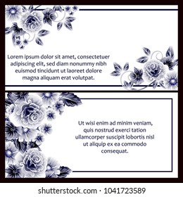 Invitation with floral background